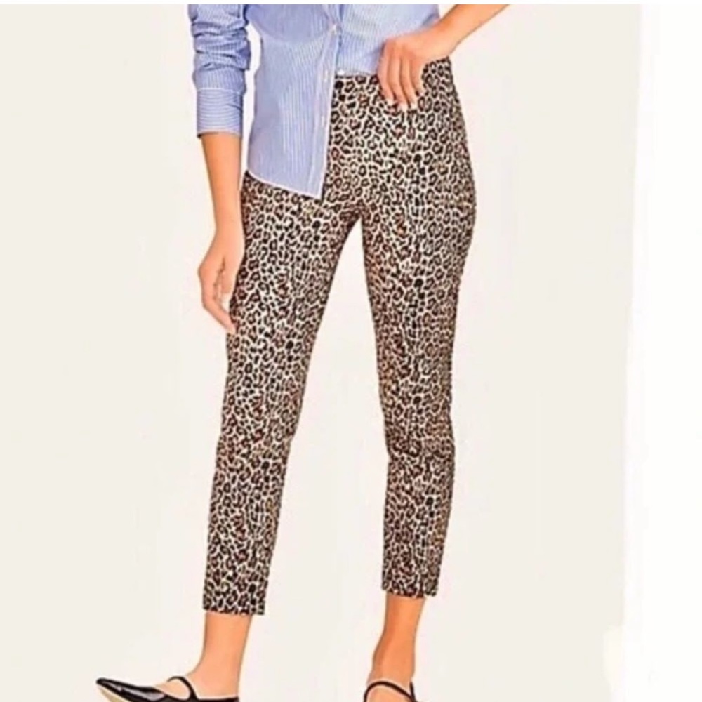J Crew Factory Winnie pant in leopard brown black tan